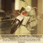 AJ024 1942 Indian Model 741 Grey Motorcycle 1:7 